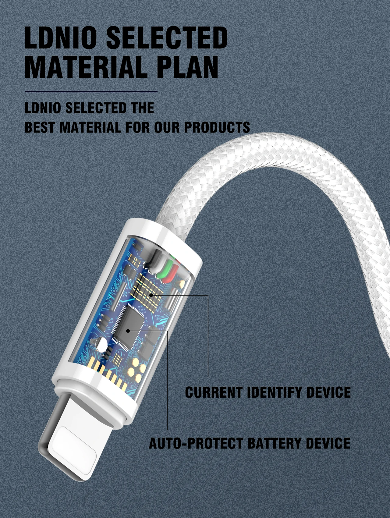 ខសសកលបនលន LDNIO 25W USB A TO LIGHTNING Charge Sync Fast Charing