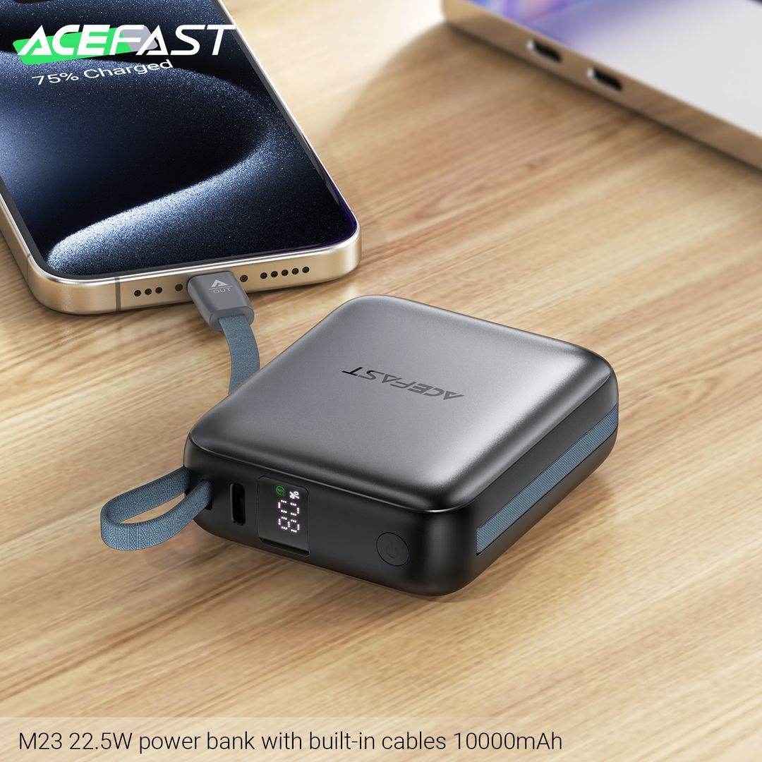ACEFAST M23 Power Bank 10000mAh 22.5W Built-In Dual Cables
